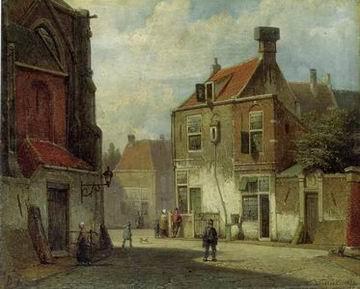 unknow artist European city landscape, street landsacpe, construction, frontstore, building and architecture. 136 Germany oil painting art